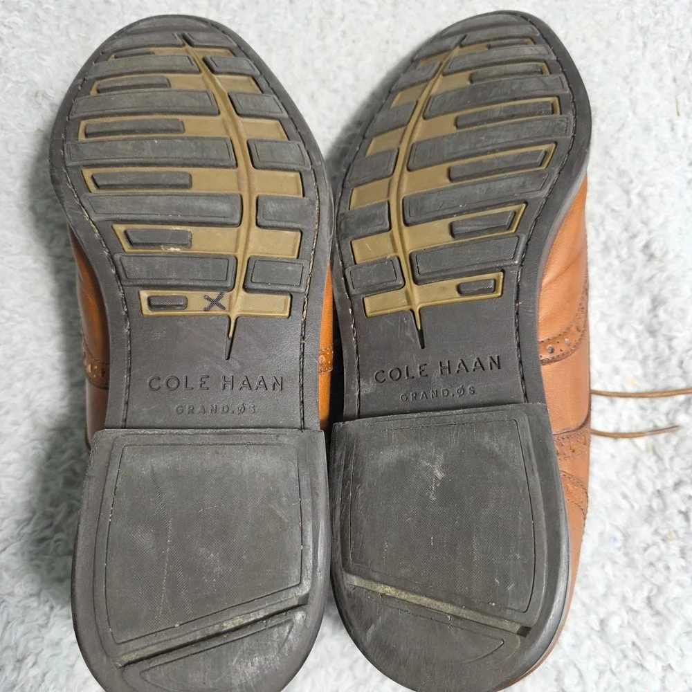 Cole‎ Haan Brown Leather Wingtip Brogue Oxford Dress Shoes Grand.OS 8.5 M